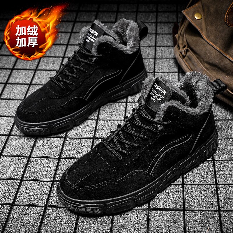 Winter herenschoenen wandelschoenen herenliefhebbers hoge laarzen platte tennisschoenen masculino casual schoenen van leer 43