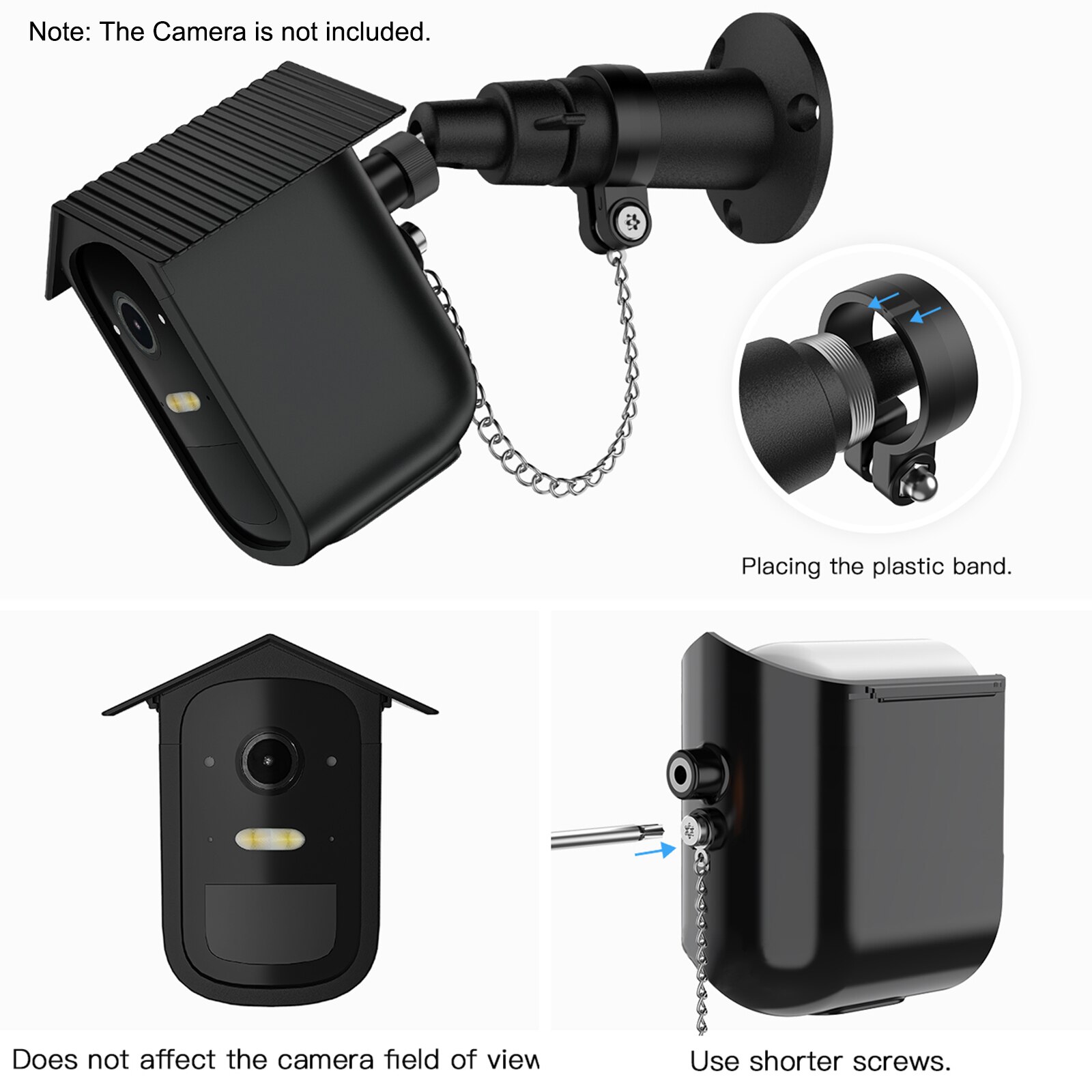 1/2 Sets Wall Mount Bracket Compatible with eufycam 2C&amp;2C Pro Outdoor Security Camera with Anti-Theft Chain &amp;9M Cable