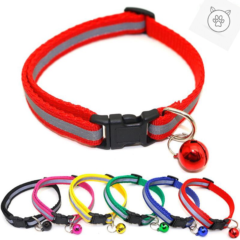 Collier pour chien chat en Nylon sangle cloche collier réfléchissant collier réglable chien chiot collier Pet chat accessoires de laisse en toute sécurité