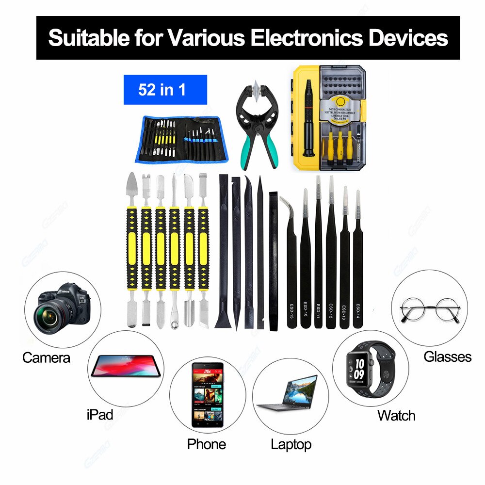 Smartphone reparatieset met 34 in-in -1 precisieschroevendraaierset voor reparatie van iphone, samsung en xiaomi-telefoons