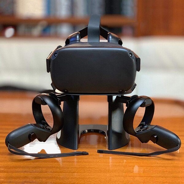 Vr suporte, fone de ouvido expositor titular e estação para oculus rift s oculus quest fone de ouvido controladores de imprensa