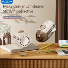 ROCK Mini Vacuum Table Vacuum Cleaner Space Capsule dust Cleaner Desktop Coffee Dust Collector For Home Office Desktop Cleaning