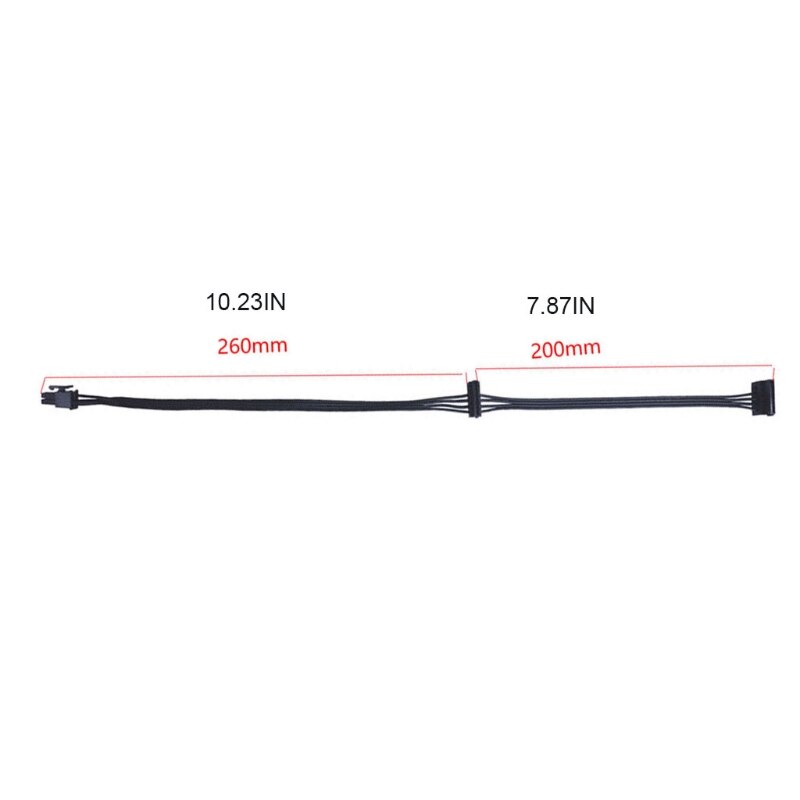 45cm/17.71in 4 Pin SATA Cable Male to Female 15 Pin Serial SATA Data Power Combo