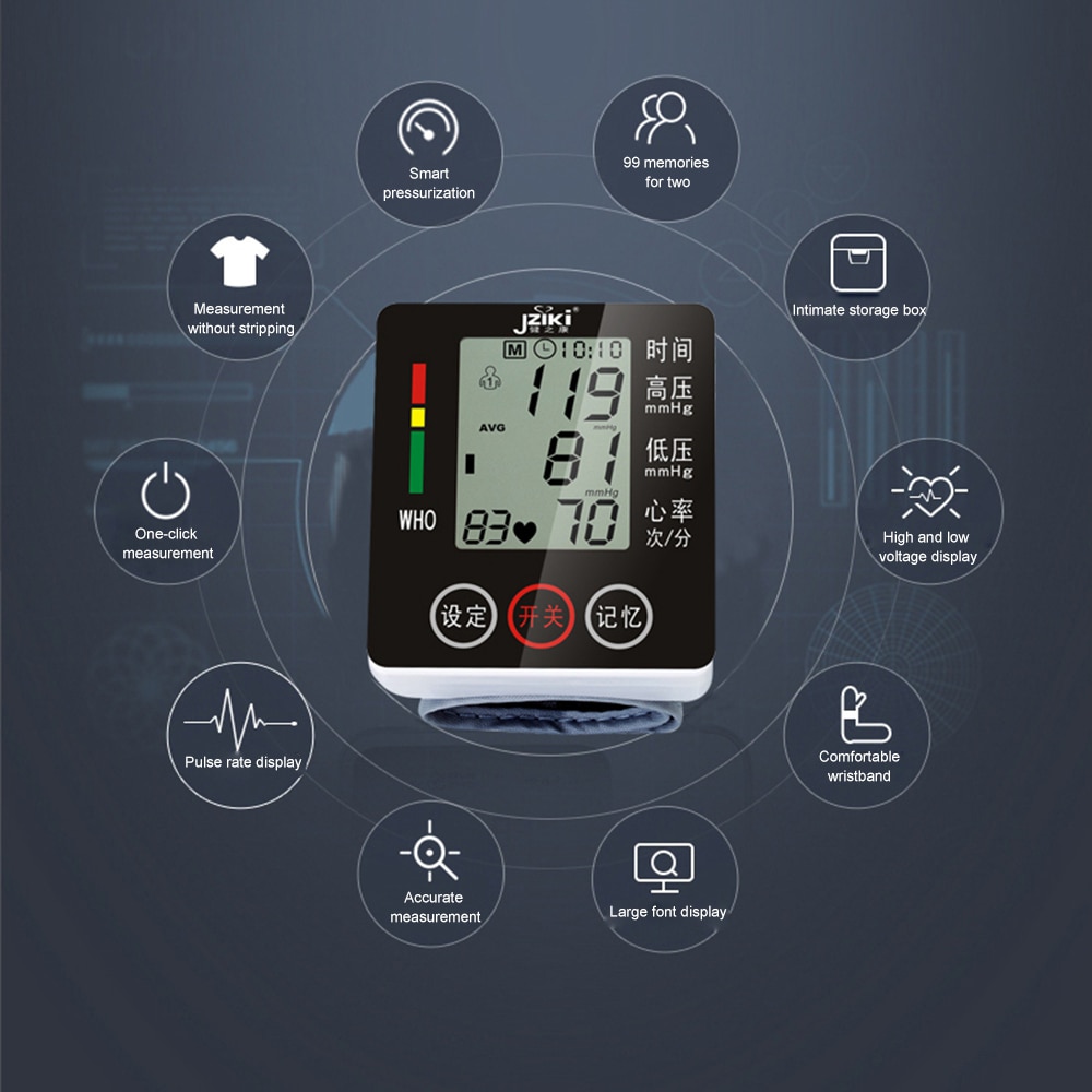 Automatic Digital Sphygmomanometer Electronic Accurate Smart English Voice Arm Blood Pressure Monitor Tonometer