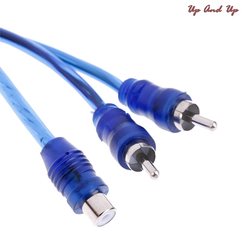 2 RCA Female To 1 RCA Male Splitter Car Audio Adapter Cable Wire Connector Car Audio System Subwoofer Portable Speaker