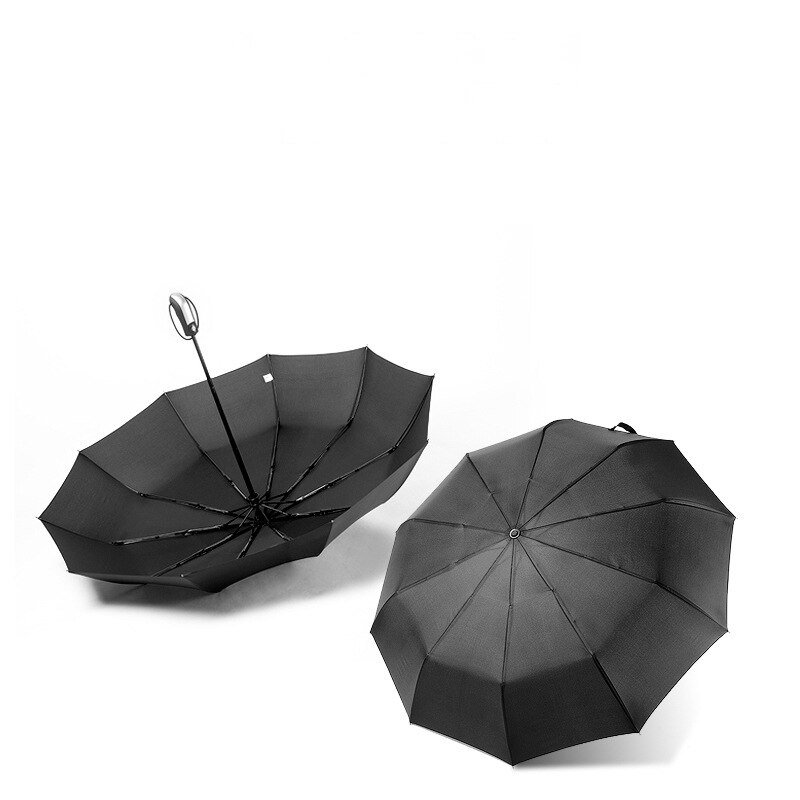 Wind Resistant Folding Automatic Umbrella Rain Two Individuals Use Luxury To Increase The umbrella Men Black Coating 10K Parasol