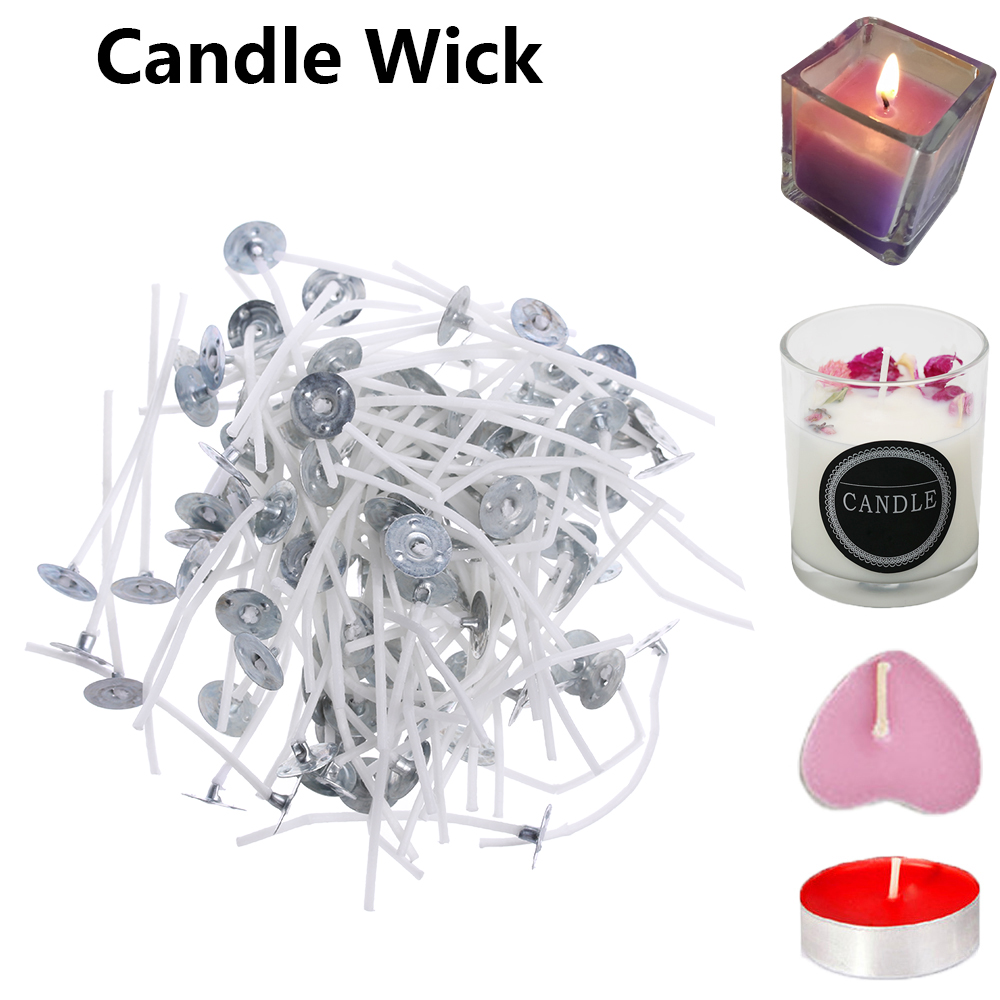 Juego de 10 Uds de velas de cera de madera con base cuadrada, soporte de Metal, aleación de candelabro, pestañas de soporte, accesorios de cera