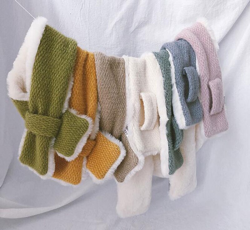 Boys Girls Cross Scarf Warm Winter Autumn Kids Collar Scarf Neck Warmer Children Scarf 1-4Y