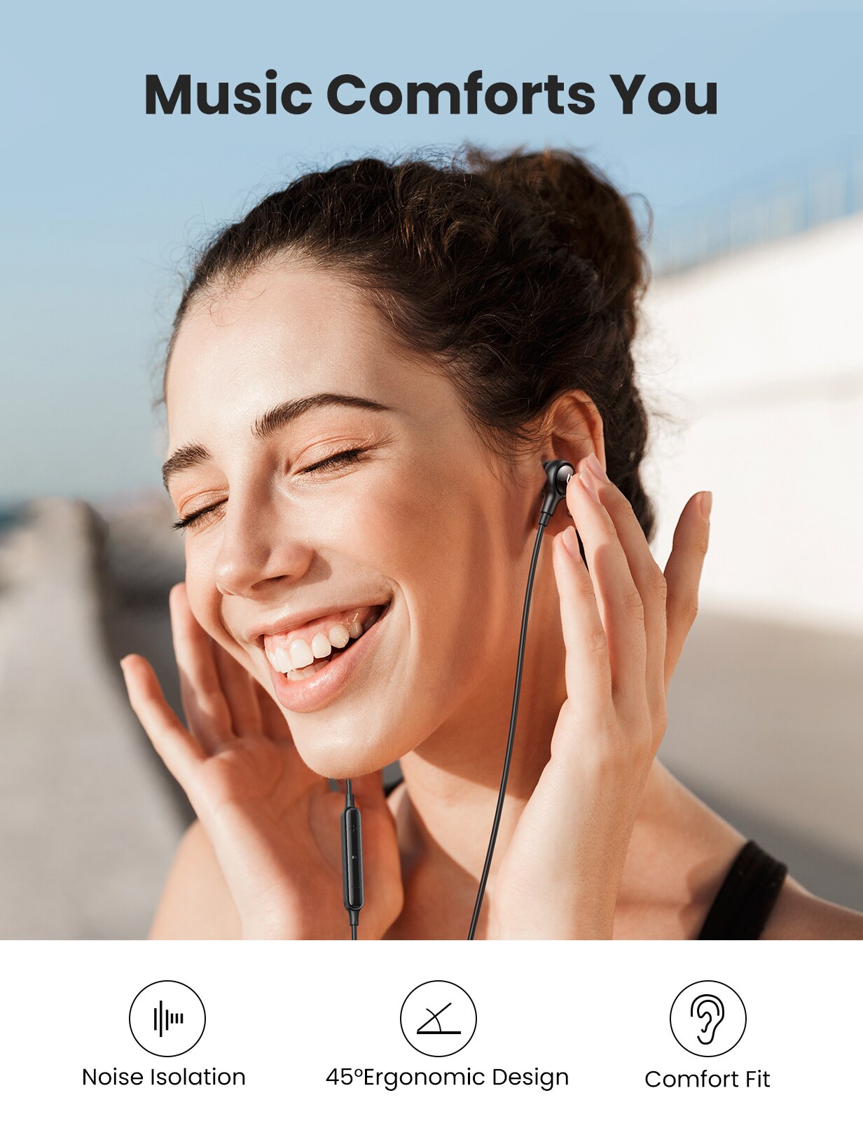 Ugreen mfi-sertifiserte kablede øretelefoner lyn-kontakt ørepropper til iphone 12 11 med mikrofon og kontroller