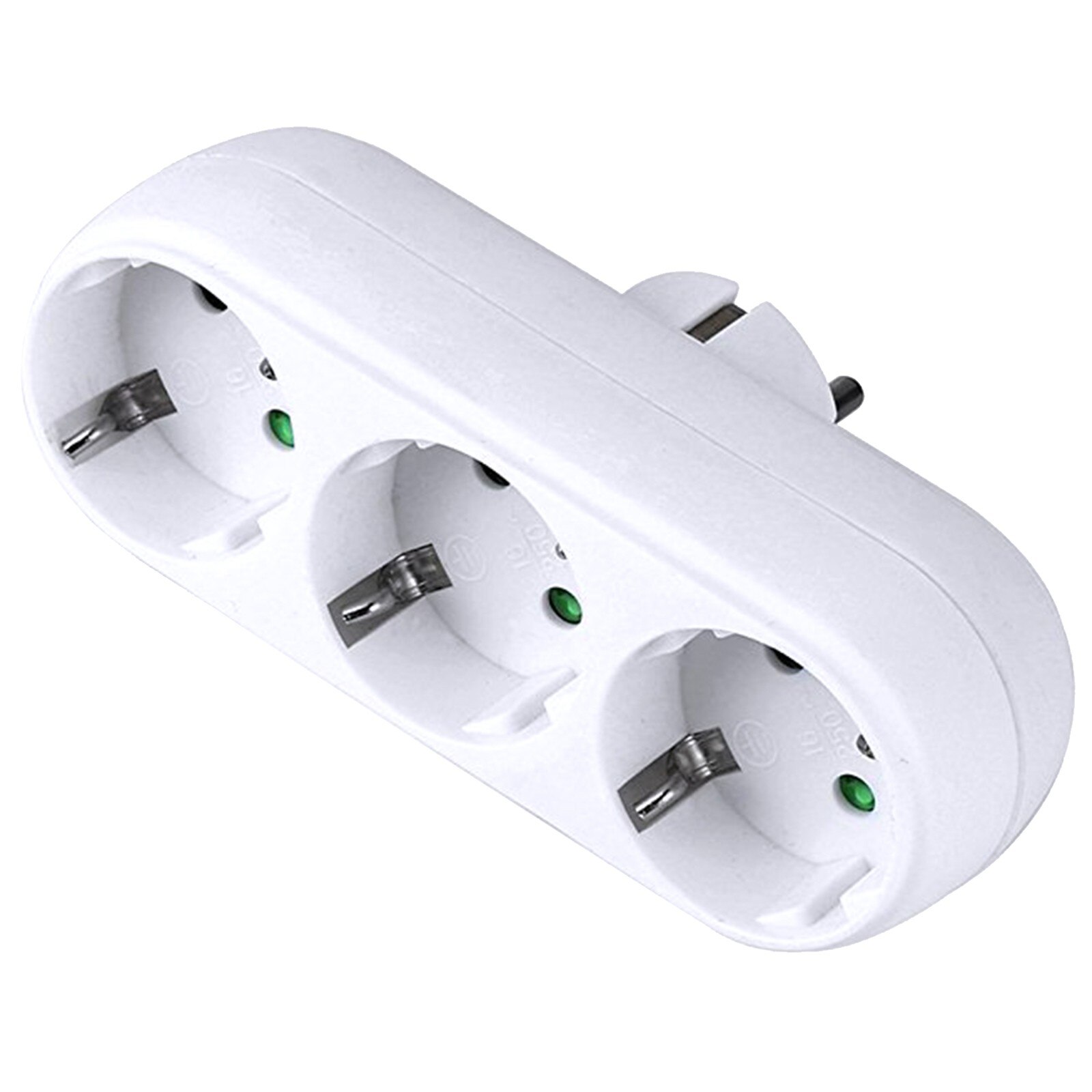 Adaptateur de chargeur mural, 3 prises, 2 prises rondes, 3 trous, avec interrupteur, prise de courant blanche, Standard européen,: A