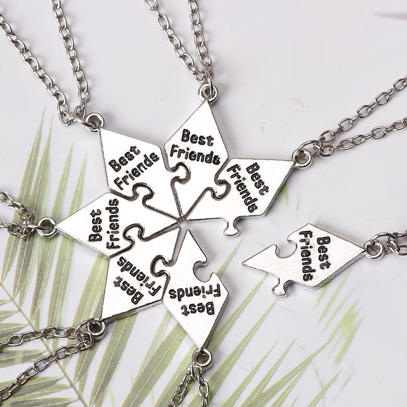 Ensemble de 7 pièces de collier pour meilleur ami, sœurs, bon ami, pendentif d'amitié, mot, bijoux pour dames, ,