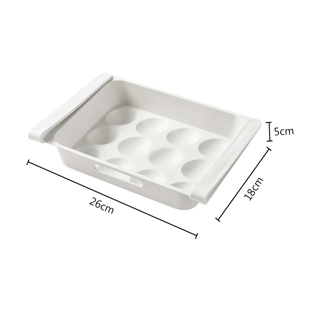 1PC Refrigerator Shelf Containers Storage Rack Retractable Food Storage Box Eco-friendly Plastic Container Kitchen Organizer: type7-White