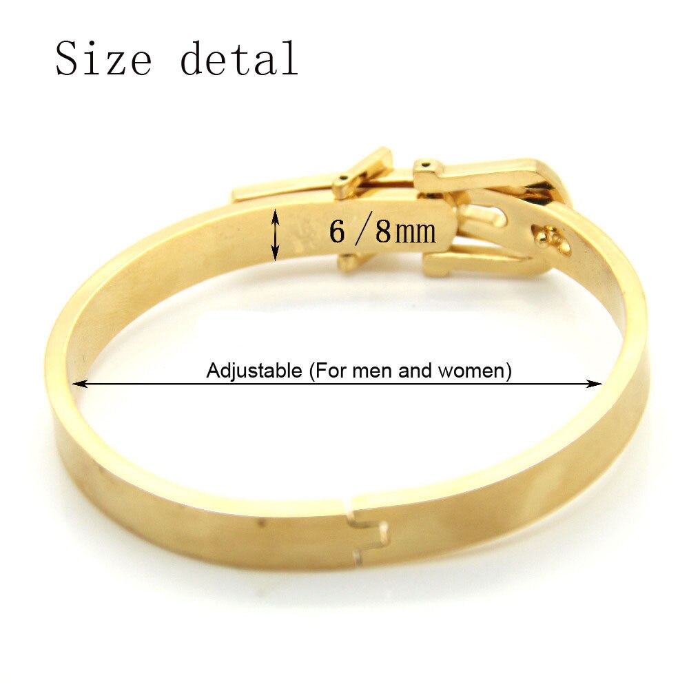 Riem Gesp Armband Femme 4 Kleuren Rvs Punk Verstelbare Manchet Armbanden Bangles Lady Sieraden