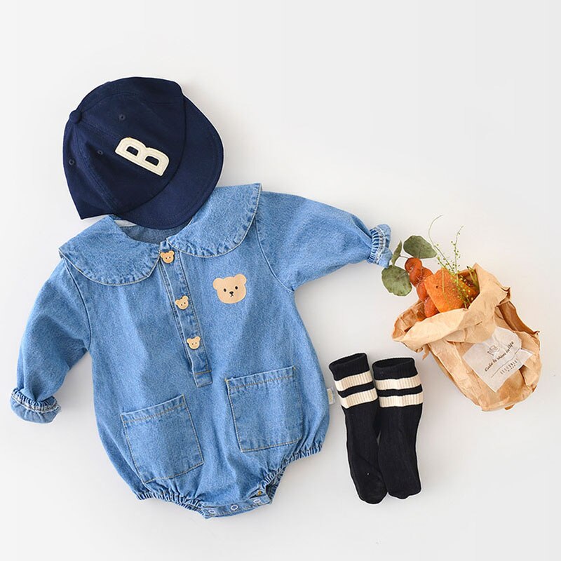 MILANCEL 2022 Frühling Baby Kleidung Denim Bodys Bär Einem Stück Kleinkind Jungen Outfit