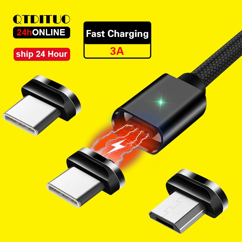 Magnetische Laders Usb Kabel Voor Iphone 11 12 Xiaomi Max 3 Huawei P30 P20 Pro Charger Magneet Adapter Mobiele Kabels draagbare