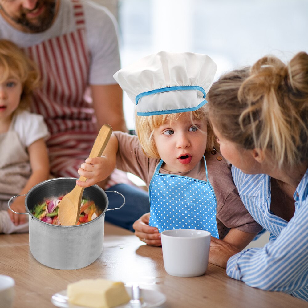 Kids Cooking and Baking Set 18 PCS with Chef Hat Apron Oven Mitt Pan Kitchen Utensils Children Chef Role Playset Educational toy