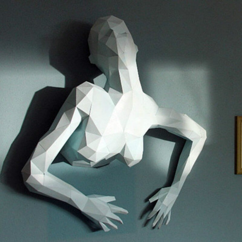 The Woman From The Wall 3D Paper Model DIY Handmade Crafts Papercraft Art Paper Sculpture Home Decor Wall Decoration Low Poly