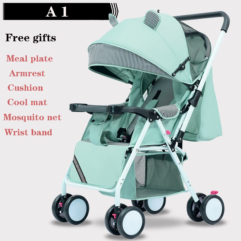 Draagbare Kinderwagen Vouwen Kinderwagen Ultra Lichtgewicht En Handig Kan Sit Lie Baby Eenvoudige Kind Mini Vier Wiel Kar