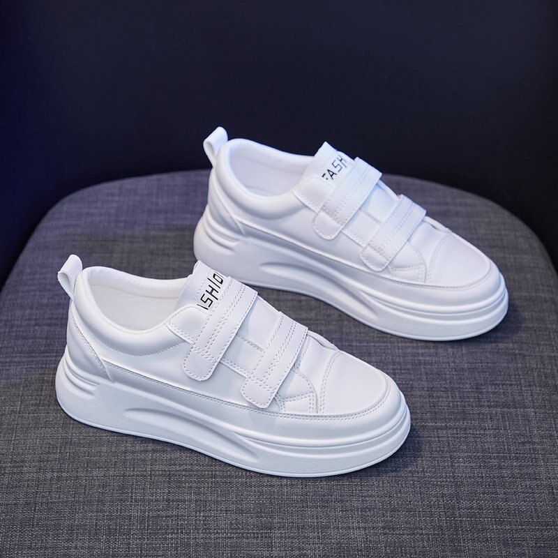 Casual Vrouwen Platte Schoenen Mode Witte Vrouwen Sneakers Antislip Verhogen School Flats Zacht Leer Vrouwen 'S Sport Schoenen