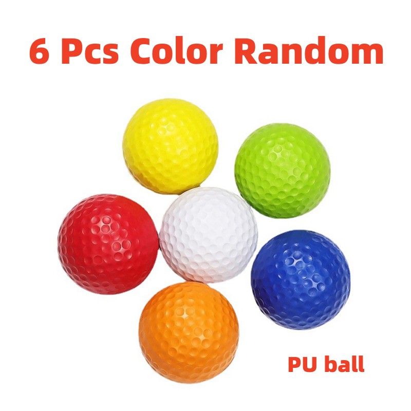 6Pcs Golf Practice Ball Pu Soft Balls Toy Indoor Practice Ball Sport Exercise Golf Sponge Room Foam Balls Outdoor Golf Ball: Default Title