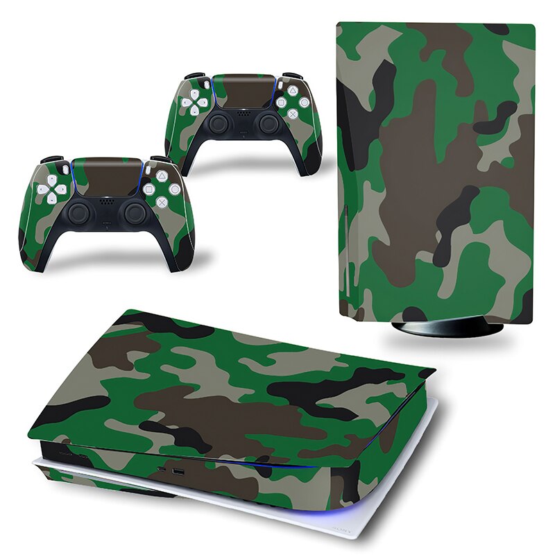 Practical Skin Sticker For PS5 With Ultra HD Blu-Ray Disc Drive Console And 2 Controllers With Beautiful Pattern
