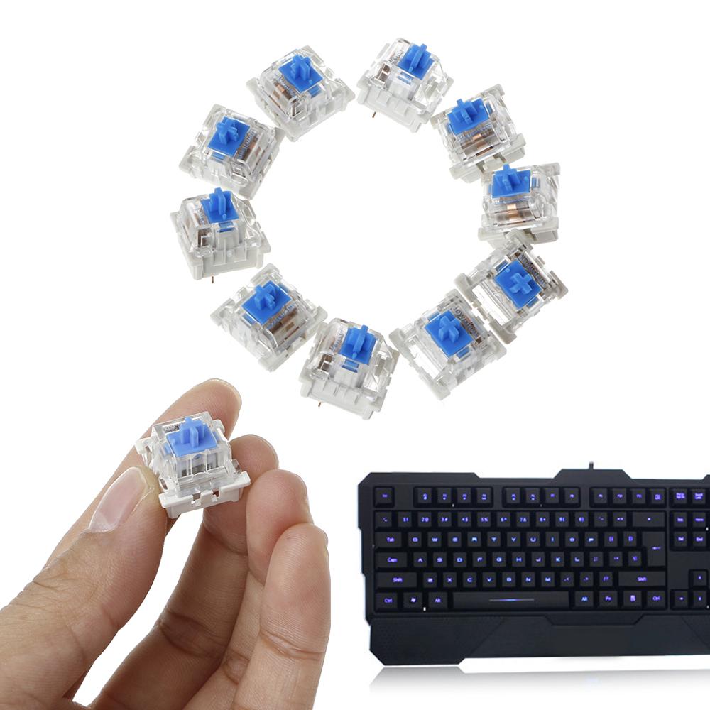 10Pcs 3 Pin Mechanical Keyboard Switch Blue Replacement For Cherry MX