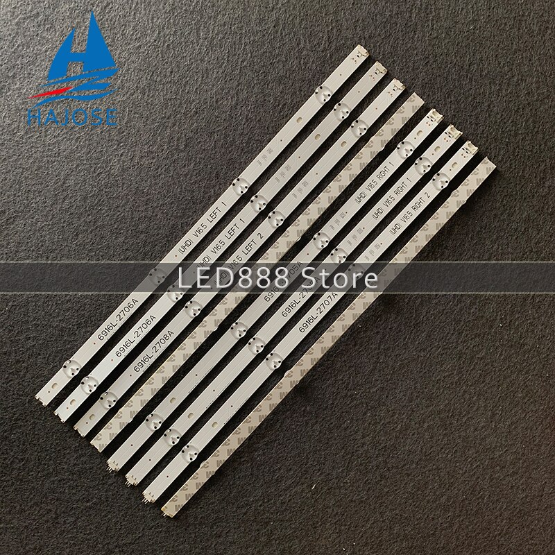 8 PCS/set tira de LED para iluminación trasera para LG 49LJ510M 49LJ58300W 49UH603V 49UH620V 49LW340C 49LW340H 49LF5400 49UH610V 49LH570V 49LH590V