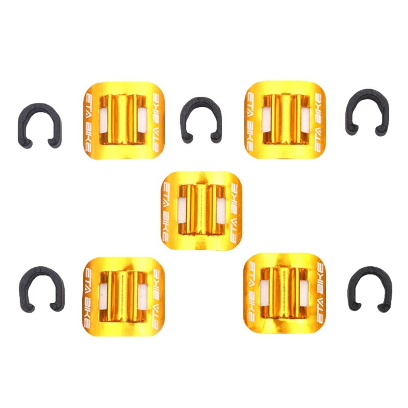 5 PCS Fiets Kabels Behuizing Bike Olie Buis Vaste Clips Fiets Remkabel Vaste Klem Conversie Zetel MTB: Gold