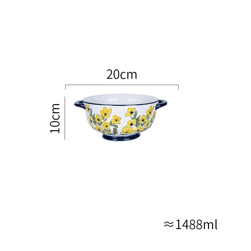 Chinese Porcelain Glazes Ceramic Party Tableware Set Porcelain Breakfast Plates Dishes Noodle Bowl Comal For Decoration: Soup bowl