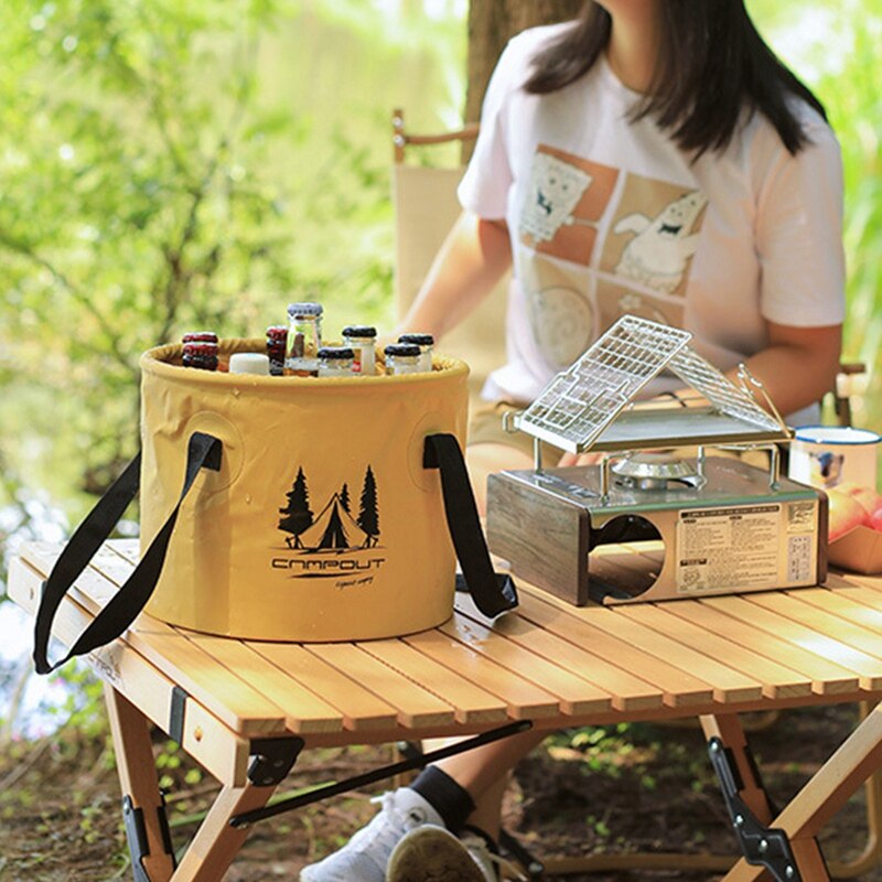 CAMPOUT Camping Folding Bucket Portable Wash Basin Foot Basin Travel Fishing Bucket Camping Storage Bucket