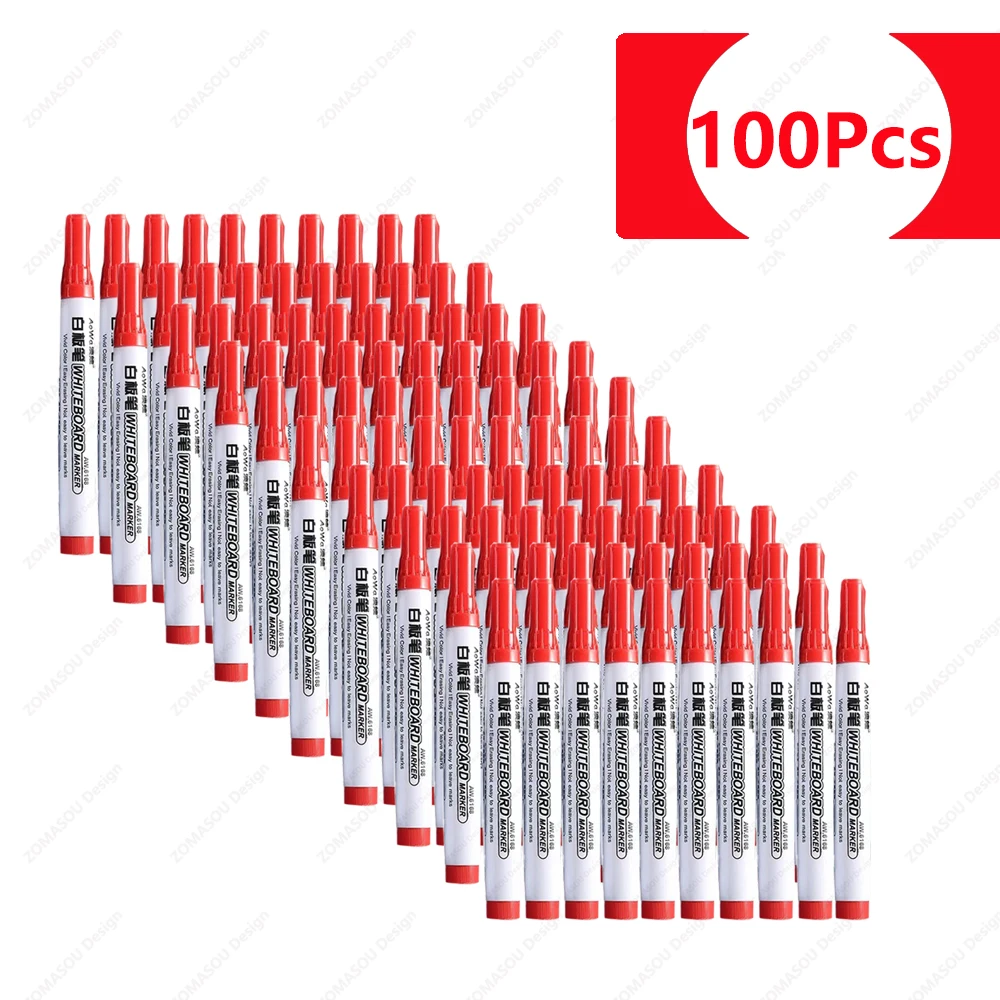 100-1pcs Erasable Whiteboard Marker Pen Teaching Chalk Blackboard Marker for Ceramics Glass Office School Art Stationery:  Light Yellow