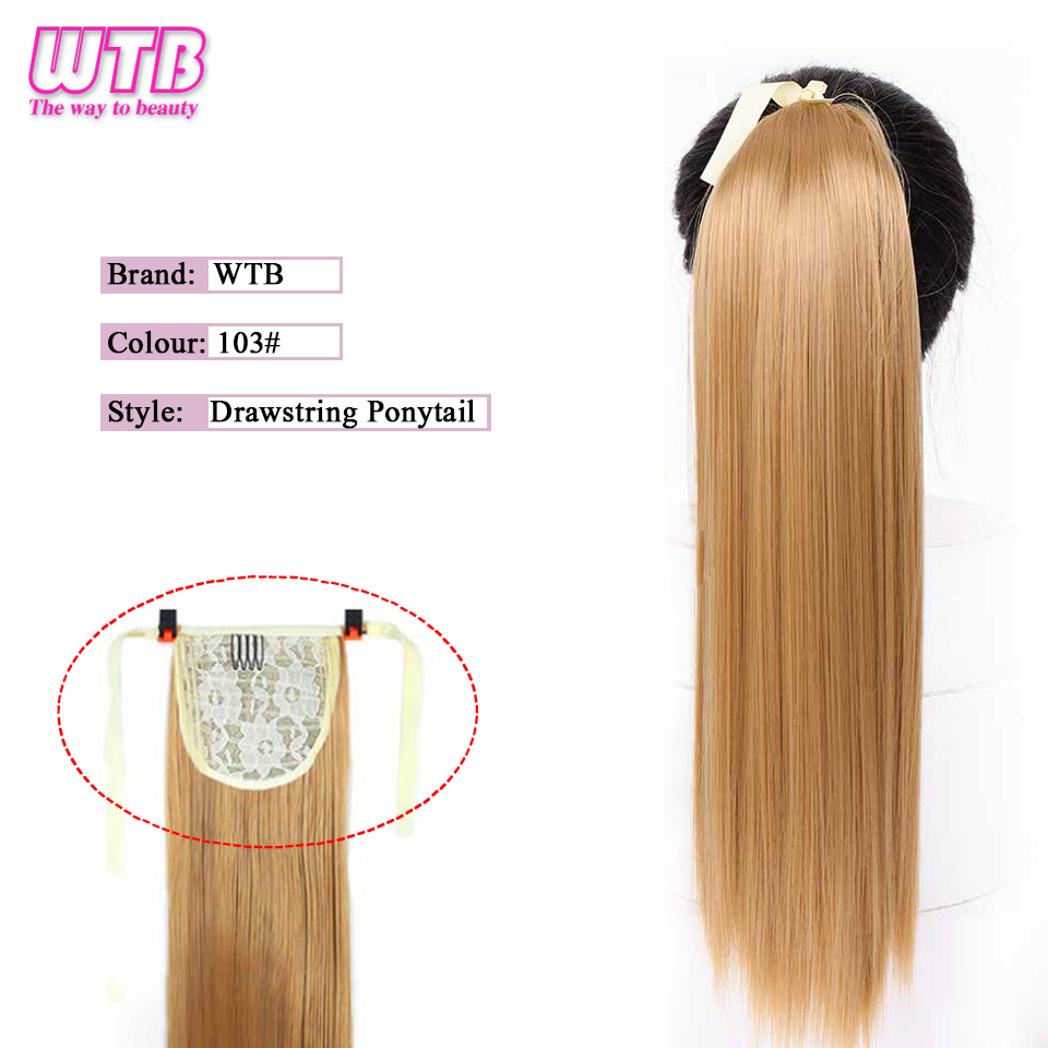 WTB-coletas rizadas cortas sintéticas para mujer, coletas onduladas con cordón resistente al calor, color negro y marrón