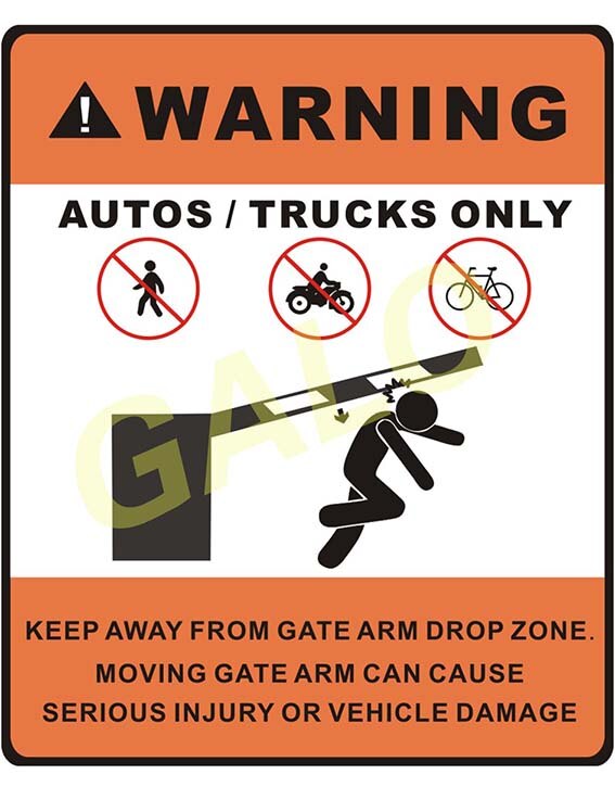 GALO SLIDING GATE / SWING GATE /BARRIER GATE WARNING SIGN For automatic doors: D