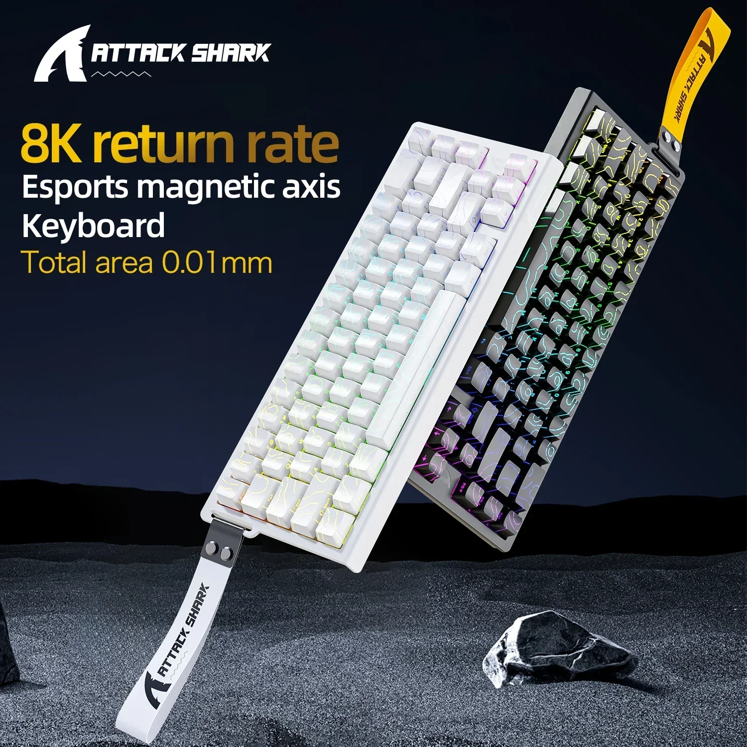 Attack shark X68HE Mechanical Keyboard ,8K Magnetic Switch,0.01mm RT Accuracy,128K Scan Rate, RGB Customs Gaming Keyboards