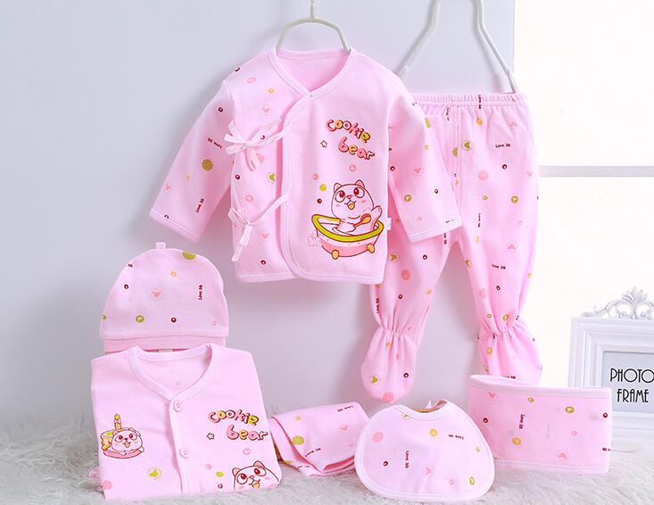 Baby Cotton Set Newborn Clothes baby Suit Set Red 0-3 Months Girls Boys Printing Infant Christmas 7pcs/set CJM015: CJM003A