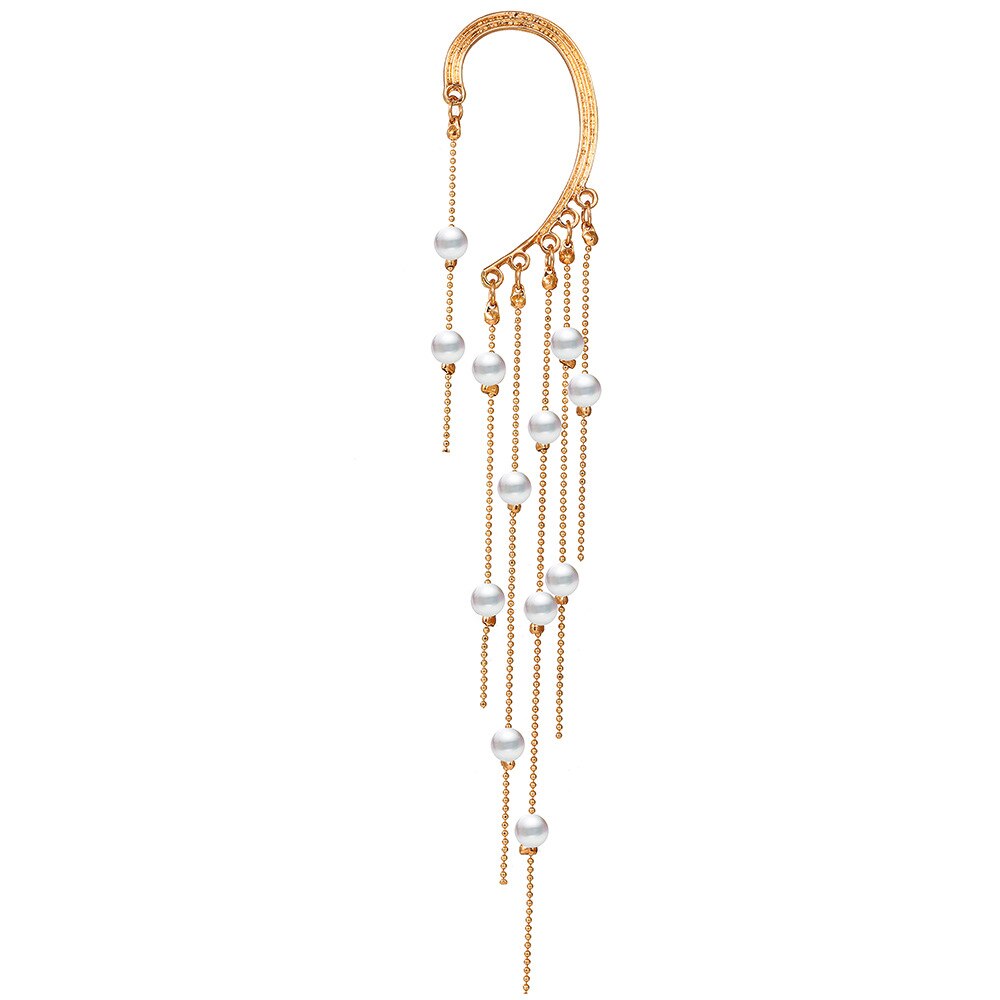 Delysia King Pearl nappa lunga earclip senza foro per l'orecchio