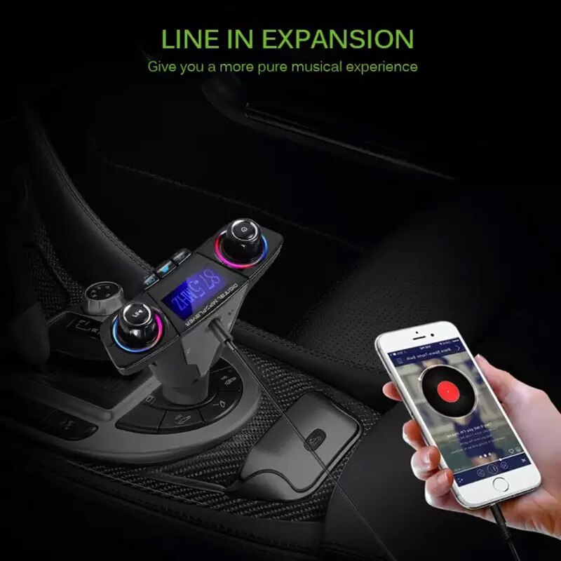Car Charger Kit Fm Transmitter Stereo Audio Receiver Radio Adapter FM Modulator Hand-free MP3 Player with Dual US with aux input