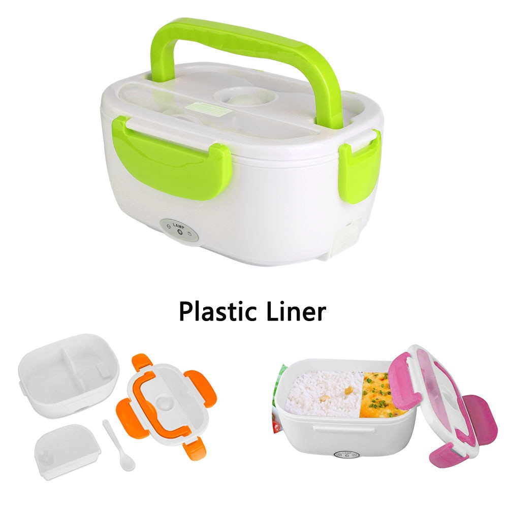 US EU Plug Electric Lunch Box Portable Electric Heating Food Heater With Plastic Liner Rice Container for Office Car Lunch Box