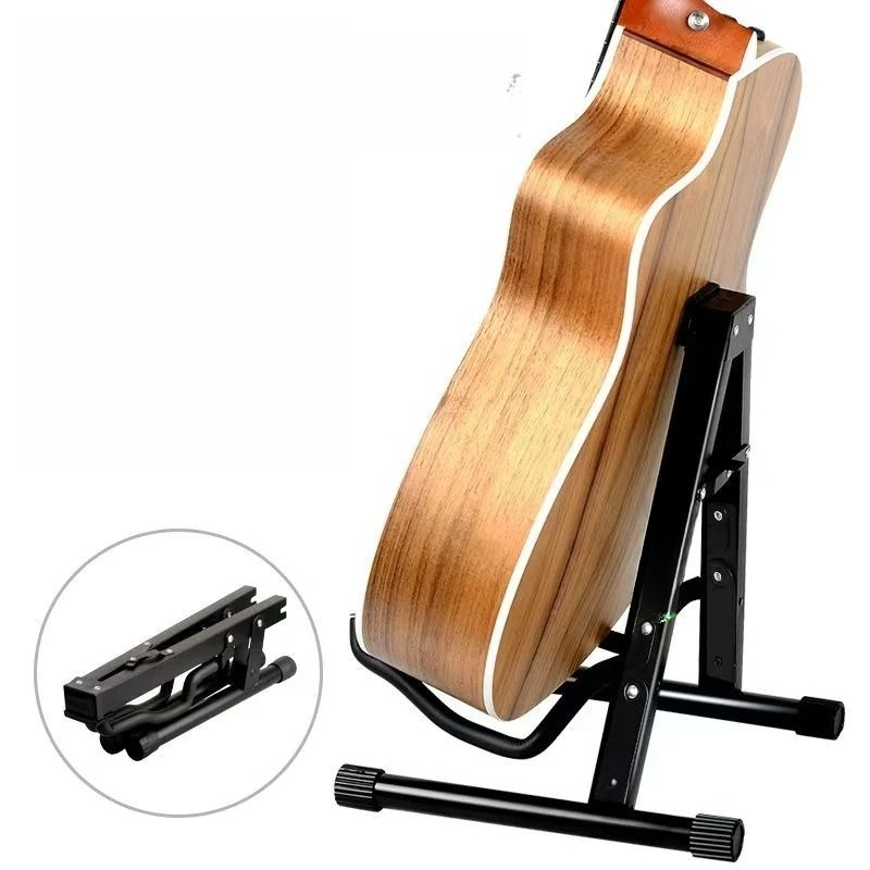 Support de guitare en métal durable à cadre en A – Support de sol autoportant pour guitares acoustiques et électriques: vert clair