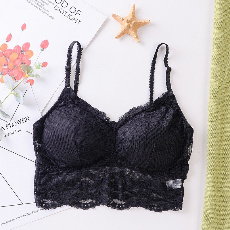 Lace Bra Sexy Bra Beauty Back Bra Detachable Chest Pad Without Steel Ring Sling Wrap Chest Stretch Sport Bra