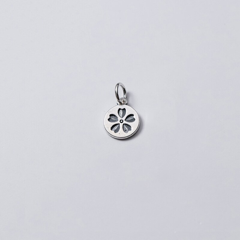 Meetsoft romantische 925 Sterling silber anhänger mit niedlichem blumenmuster, speziell für diy-handgefertigte halskettendekorationen: Ay418ba