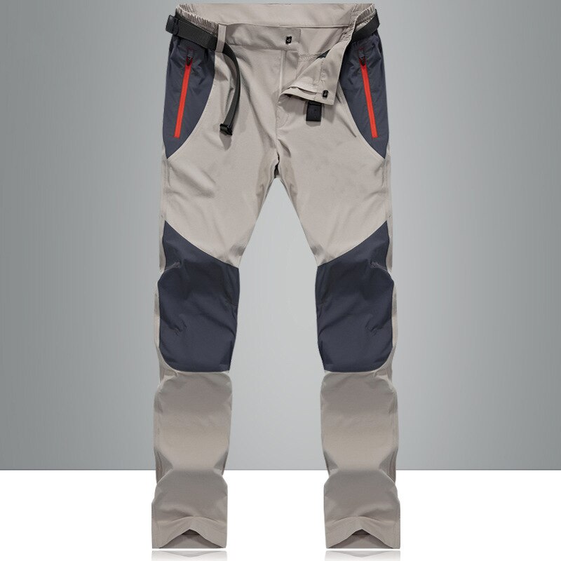 Menn sommer tynne løse rette bukser khaki utendørs turbukser multi-lommer uformelle løpesportsbukser pluss størrelse 4xl: Khaki / M
