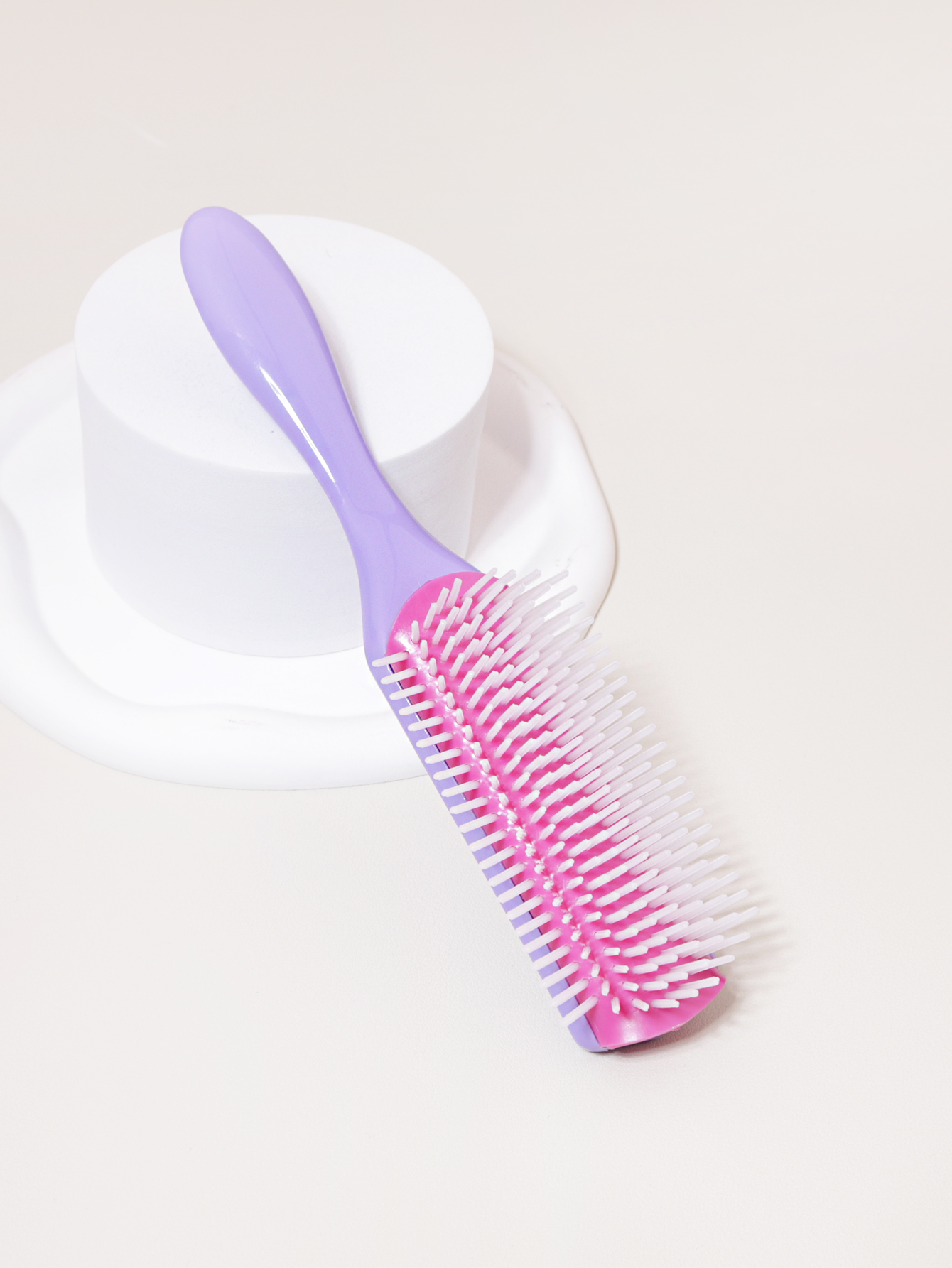 Cepillo de peinado clásico de 9 filas y 5 filas, cabello rizado y liso, cabello grueso natural, separación de soplado, herramienta de modelado y peinado: Multicolor