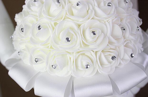 Artificial Wedding Bouquets Hand Made Rose Flower Rhinestone Bridesmaid Bridal Bouquet de mariage wedding accessories