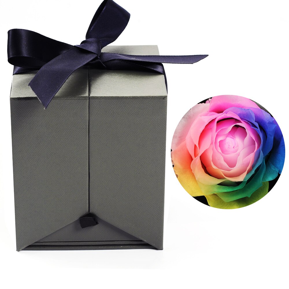 Caja de joyería de 6-9cm para mujer, Rosa eterna para de San Valentín, boda, Navidad, decoración del hogar, caja de embalaje de La Bella y La Bestia: E06