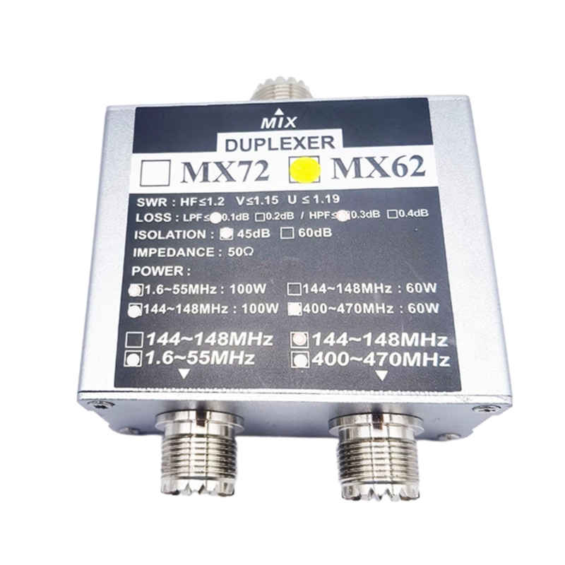 Le coupleur d'antenne E56B Duplexer MX62 améliore le récepteur de Signal pour FT857D FT911 ATAS-120A: Black