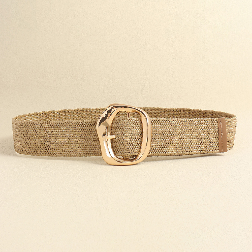 Nueva vestido elástico dorado cinturón ancho avanzado cintura decorativa exageración geométrica: Default Title