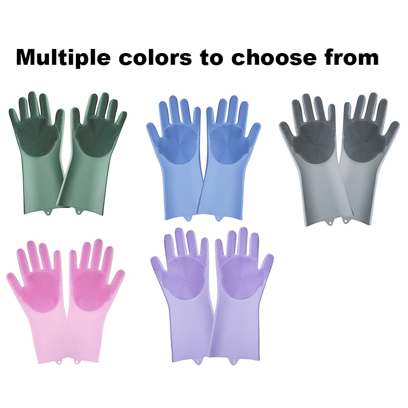 Gants magiques de nettoyage en Silicone, 2 pièces, gants de nettoyage multifonctions, pour la cuisine, la voiture, la vaisselle, l'éponge,