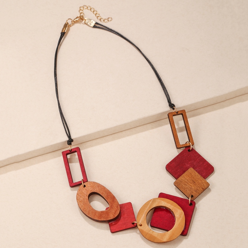 Collar con pechera llamativa para mujer, collares de madera geométricos Vintage, colgantes, decoración para el cuello, nuevos de joyería de