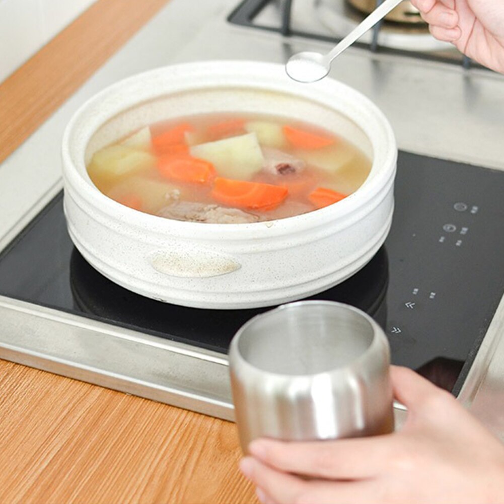 Storage Small Durable Condiment Pot Sugar Bowl Spice Container Silver Seasoning Jar Coffee Stainless Steel Salt With Lid Spoon